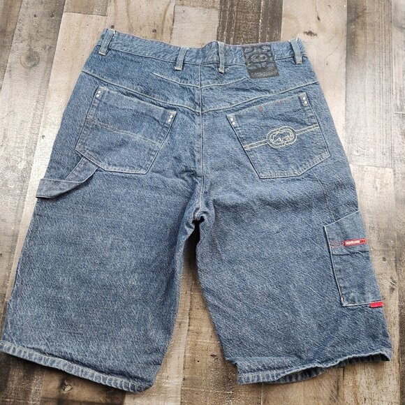 Vintage Ecko size 36 Denim Carpenter Jean Shorts Baggy Y2k Hip Hop - Picture 1 of 9